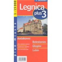 Plan miasta +3 Legnica, Bolesławiec, Głogów, Lubin 1:15 000