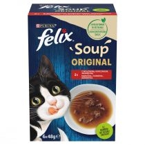 Felix. Soup. Original. Uzupełniająca karma dla kota zestaw zup 6 x 48 g[=]