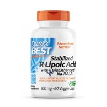 Doctors. Best. R-Lipoic. Acid 100 mg with. Bio. Enhanced. Na-RALA Suplement diety 60 kaps.