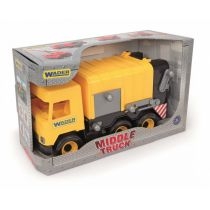 Śmieciarka żółta 42 cm. Middle. Truck w kartonie. Wader