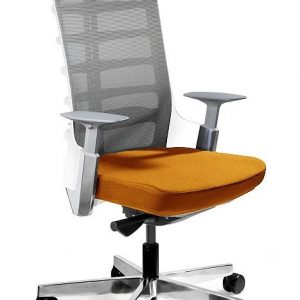 Fotel biurowy, krzesło obrotowe, Spinelly. M, biały, mandarin