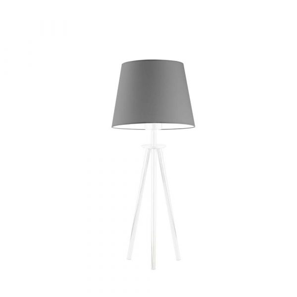Lampa stołowa z abażurem, Bergen, 20x40 cm, szary klosz