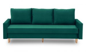 Nowoczesna kanapa do salonu, Bellis, 215x90x75 cm, butelkowa zieleń