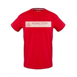 Koszulka. T-shirt marki. Aquascutum model. TSIA117 kolor. Czerwony. Odzież męska. Sezon: Wiosna/Lato