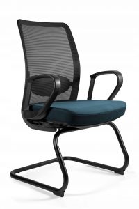 Fotel biurowy, krzesło konferencyjne, Anggun. Skid, steelblue