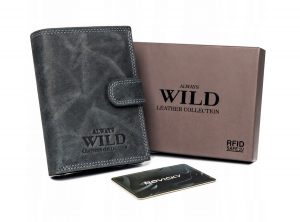 Męski portfel skórzany z zewnętrzną kieszonką do płatności - Always. Wild
