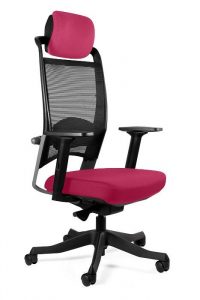 Wysoki fotel ergonomiczny, biurowy, Fulkrum, magenta