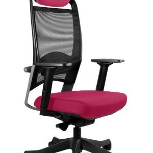 Wysoki fotel ergonomiczny, biurowy, Fulkrum, magenta