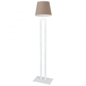 Lampa podłogowa do salonu, Vegas, 40x172 cm, beżowy klosz