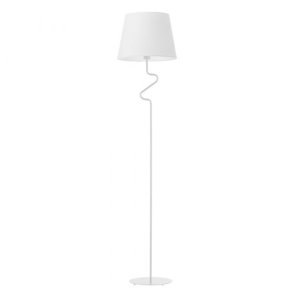 Lampa stojąca do salonu, Fogo, 37x174 cm, biały klosz