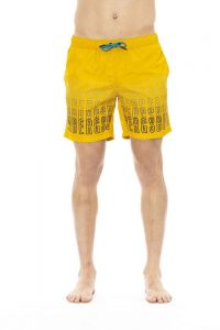 Modny, markowy strój kapielowy. Bikkembergs. Beachwear model. BKK1MBM02 kolor. Zółty. Odzież męska. Sezon: