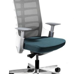 Fotel biurowy, krzesło obrotowe, Spinelly. M, biały, steelblue