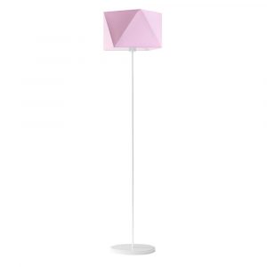 Lampa podłogowa do salonu, Fidżi, 45x160 cm, różowy klosz