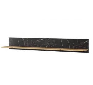 Półka wisząca, Marmo, 160x24x22 cm, dąb artisan, czarny, mat