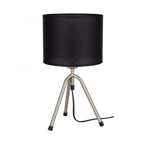 Lampa stołowa z abażurem, Tami, 24x24x27 cm, satyna, czarny