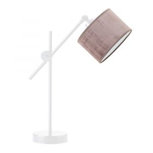 Lampka biurkowa, regulowana, Mali velur, 20x50 cm, różowy klosz