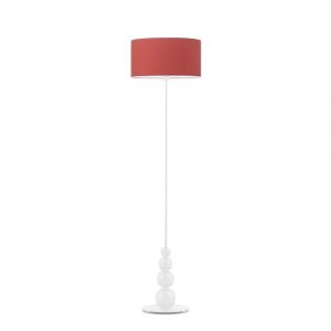 Lampa pokojowa, stojąca, Roma, 40x166 cm, czerwony klosz