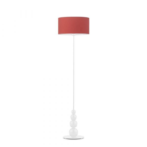 Lampa pokojowa, stojąca, Roma, 40x166 cm, czerwony klosz
