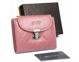 Skórzany portfel damski z ozdobnym zapięciem — Rovicky