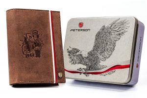 Duży, skórzany portfel męski z motywem patriotycznym - Peterson