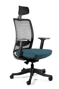 Fotel biurowy, ergonomiczny, Anggun, steelblue, czarny