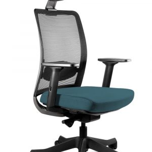 Fotel biurowy, ergonomiczny, Anggun, steelblue, czarny