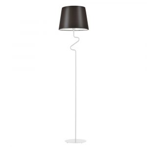 Lampa stojąca do salonu, Fogo, 37x174 cm, brązowy klosz