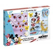 Zestaw kreatywny 2w1 bransoletki z charmsami i diamentowa mozaika. Disney. Mickey. Totum