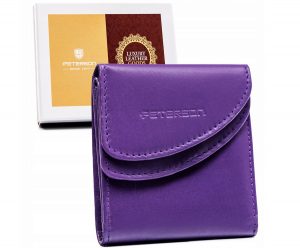 Kompaktowy, skórzany portfel damski na zatrzask — Peterson
