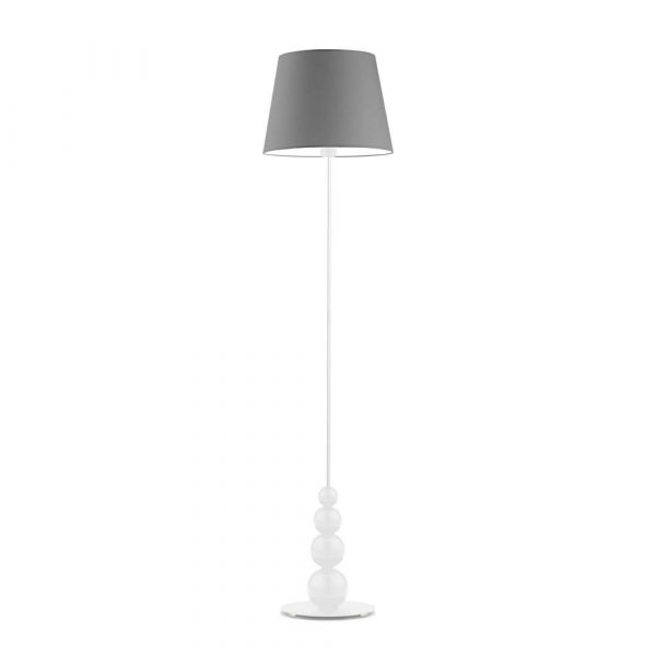 Stylowa lampa pokojowa, Lizbona, 37x174 cm, szary klosz
