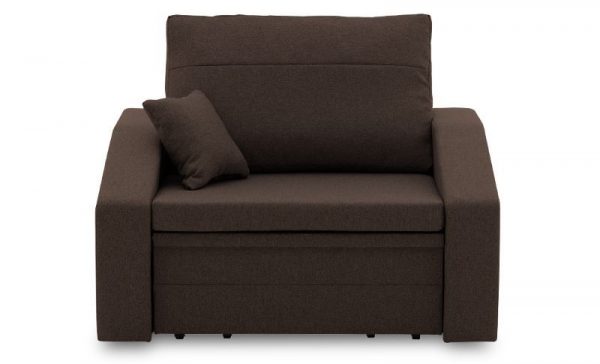 Mały fotel rozkładany do salonu, Vertico, 80 cm, brązowy