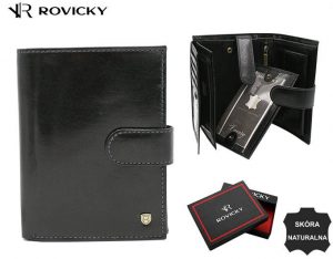 Duży, skórzany portfel męski - Rovicky