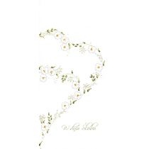 Mak. Karnet Ślub. DL S16 - Białe kwiaty
