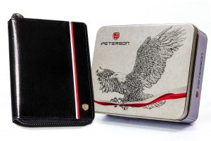 Duży, skórzany portfel męski na zamek - Peterson