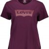 FIOLETOWY T-SHIRT DAMSKI Z KRÓTKIM RĘKAWEM LEVI'S