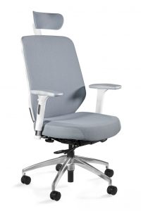 Fotel biurowy, ergonomiczny, Hero, biały, szary