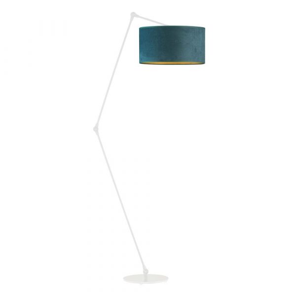 Lampa podłogowa, Bari velur, 60x177 cm, klosz butelkowa zieleń ze złotym wnętrzem