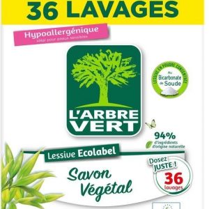 L'ARBRE VERT - Vegetal. Soap 36 Prań Proszek do prania - 1,8kg