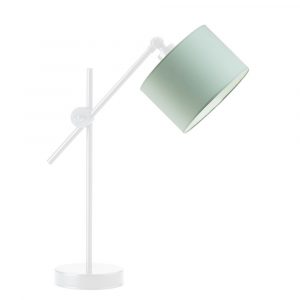 Nowoczesna lampa stołowa, regulowana, Mali, 20x50 cm, miętowy klosz