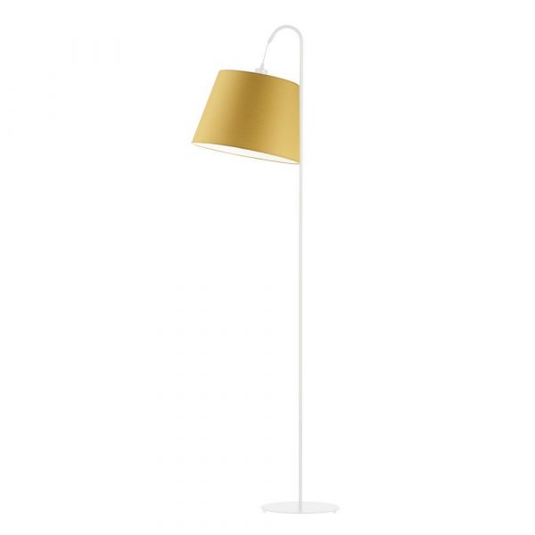 Lampa stojąca łukowa, Tallin, 52x171 cm, musztardowy klosz