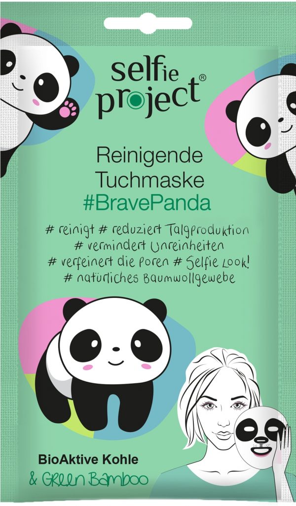 Selfie. Project, Maska. Oczyszczająca na. Tkaninie #Brave. Panda, 15 ml.