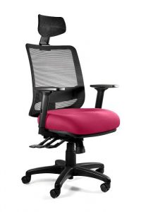 Fotel ergonomiczny do biura, Saga. Plus, magenta