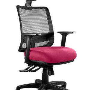 Fotel ergonomiczny do biura, Saga. Plus, magenta