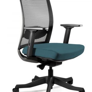 Fotel biurowy, ergonomiczny, Anggun - M, steelblue, czarny