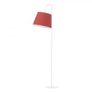 Lampa stojąca łukowa, Tallin, 52x171 cm, czerwony klosz