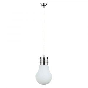Lampa wisząca, Bulb, 30x138 cm, chrom, transparentny, biały