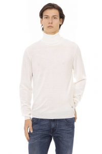 Swetry marki. Baldinini. Trend model. DV2510_TORINO kolor. Biały. Odzież męska. Sezon: