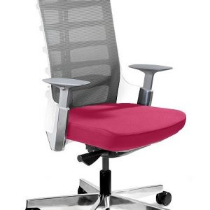 Fotel biurowy, krzesło obrotowe, Spinelly. M, biały, magenta