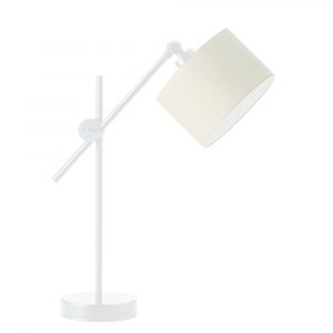 Nowoczesna lampa stołowa, regulowana, Mali, 20x50 cm, klosz ecru