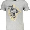 T-SHIRT CAVALLI CLASS Z KRÓTKIM RĘKAWEM MĘSKI NIEBIESKI